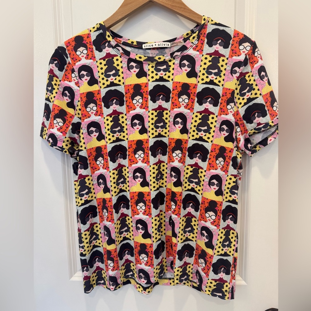 Alice + Olivia Multicolor Graphic Tee - Picture 1 of 3